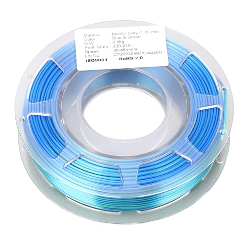 PLA -Filament 3D -Drucker Dual Farbe blau grün seidige Textur Weitkompatibilität Hochstärke Handwerk Dekorationen Ornamente 1,75 mm 200g PLA -Filament 3D -Drucker Dual Farbe blau grün seidige Textur Weitkompatibilität Hochstärke Handwerk Dekorationen Ornamente 1,75 mm 200g von DIRBAK