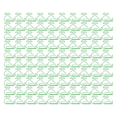 Papierclips Wal -Look Exquisite Skid Cute Paper Clips für Büroschule Grüne 100 -teilgepackte Plastikdrahtlicht und tragbare Dokumentklassifizierung von DIRBAK