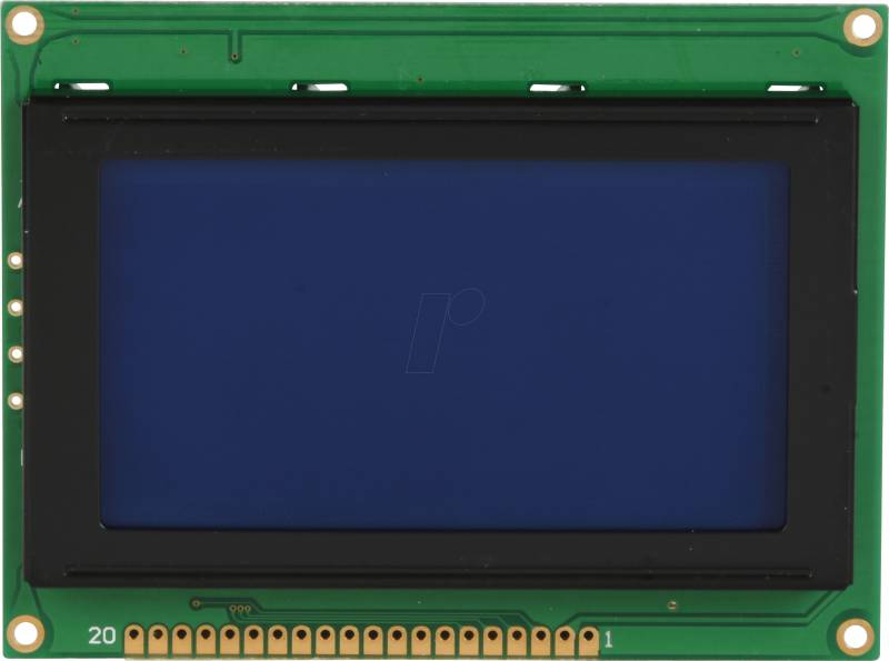 LCD-128X64BL AA - LCD-Grafikdisplay, 128x64 Pixel, bl/ws, m.Bel. von DISPLAY ELEKTRONIK