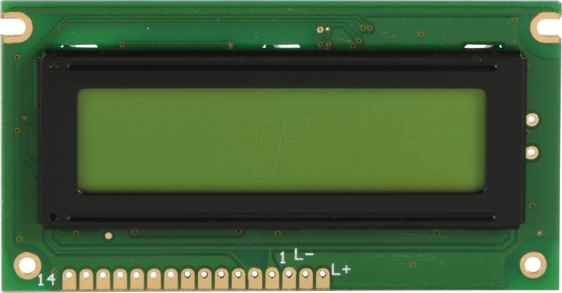 LCD-PM 2X16-6 A - LCD-Modul, 2x16, H:5,6mm, ge/gn von DISPLAY ELEKTRONIK