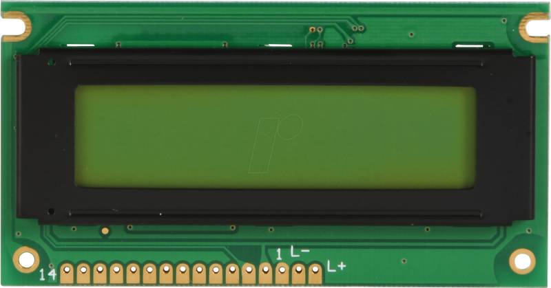 LCD-PM 2X16-6 G - LCD-Modul, 2x16, H:5,6mm, ge/gn, m.Bel. von DISPLAY ELEKTRONIK