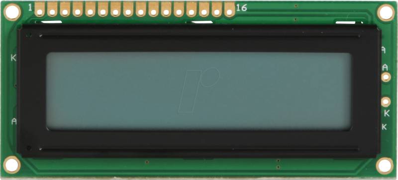 LCD-PM 2X16-6 K - LCD-Modul, 2x16, H:5,6mm, sw/gr von DISPLAY ELEKTRONIK
