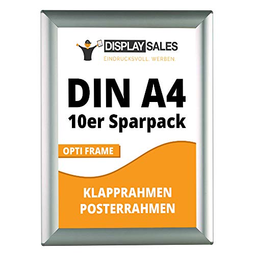 DISPLAY SALES Klapprahmen (10 St.) Opti Frame DIN A4 25 mm Sparpack Wechselrahmen Plakatrahmen Posterrahmen von DISPLAY SALES