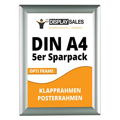 DISPLAY SALES Klapprahmen (5 St.) Opti Frame DIN A4 25 mm Sparpack Wechselrahmen Plakatrahmen Posterrahmen von DISPLAY SALES