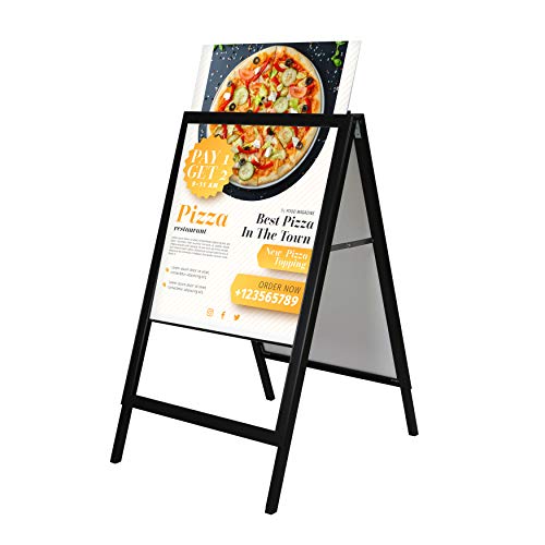 DISPLAY SALES Kundenstopper Slide In DIN A1 in schwarz | Doppelseitiger Plakatständer mit Einschubrahmen von DISPLAY SALES