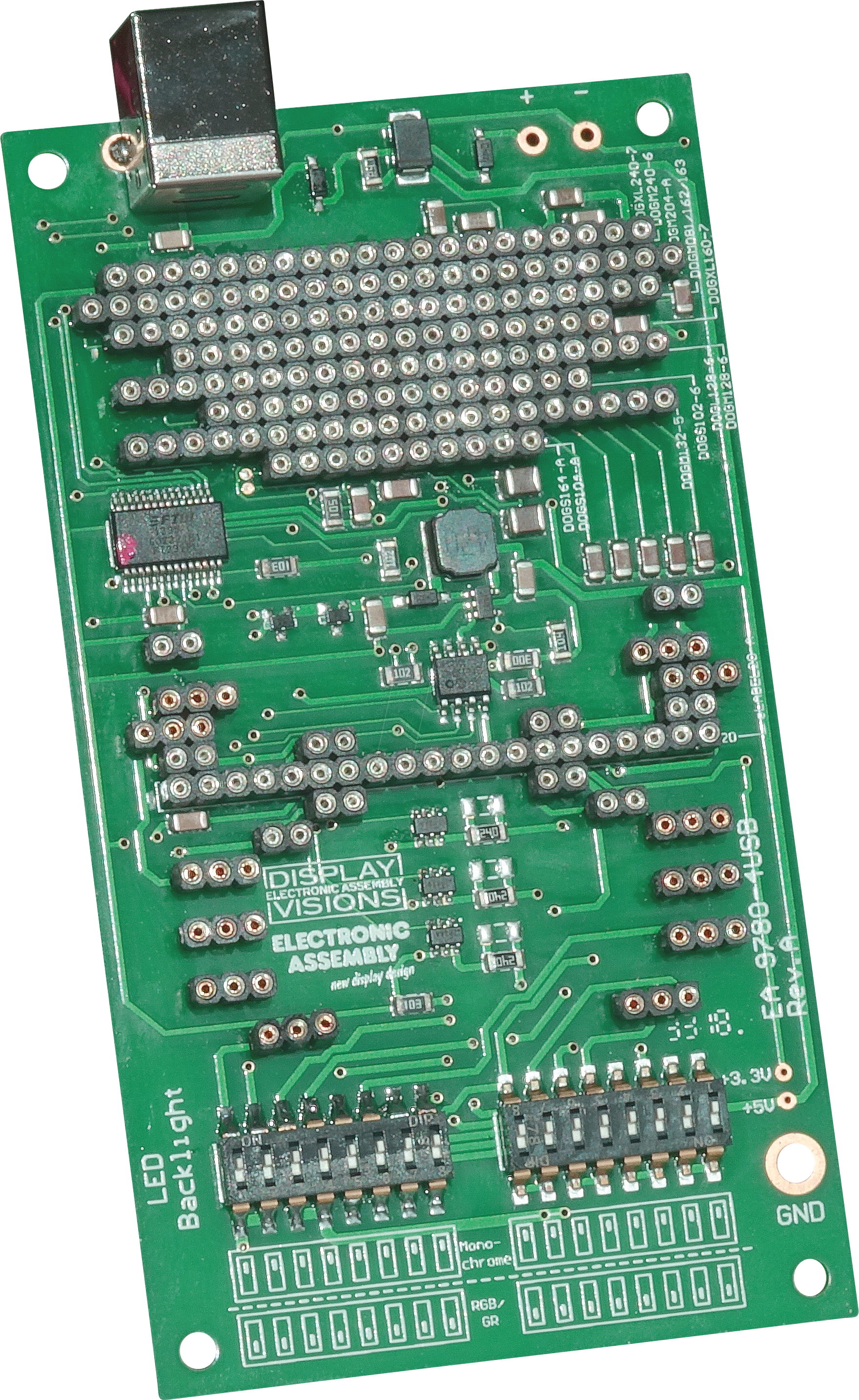 EA 9780-4USB - USB-Testboard für DOG-Module und eLABEL20 von DISPLAY VISIONS