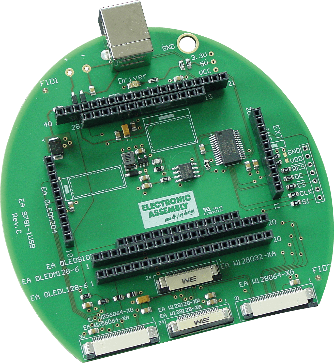 EA 9781-2USB - USB-Testboard für OLED von DISPLAY VISIONS