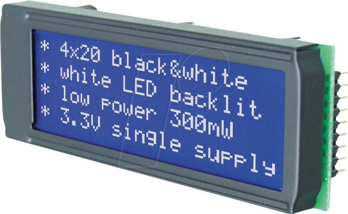 EA DIP205B-4NLW - 4x20 DIP Textdisplay, blau/weiß von DISPLAY VISIONS