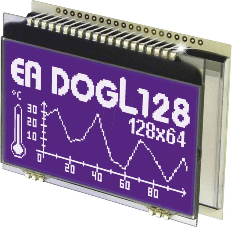 EA DOGL128B-6 - LCD-Grafikmodul, 60,8 x 32,9 mm, blau von DISPLAY VISIONS