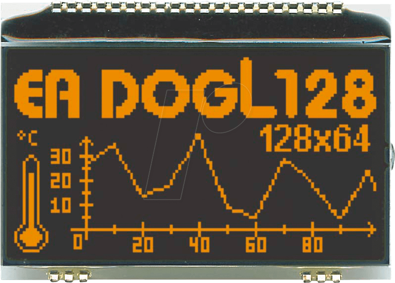 EA DOGL128S-6 - LCD-Grafikmodul, 60,8 x 32,9 mm, schwarz von DISPLAY VISIONS