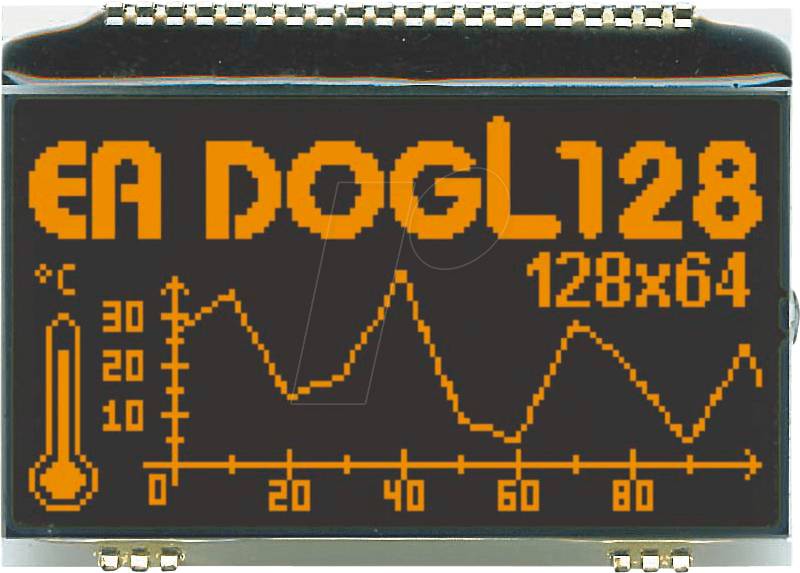 EA DOGL128S-6 - LCD-Grafikmodul, 60,8 x 32,9 mm, schwarz von DISPLAY VISIONS