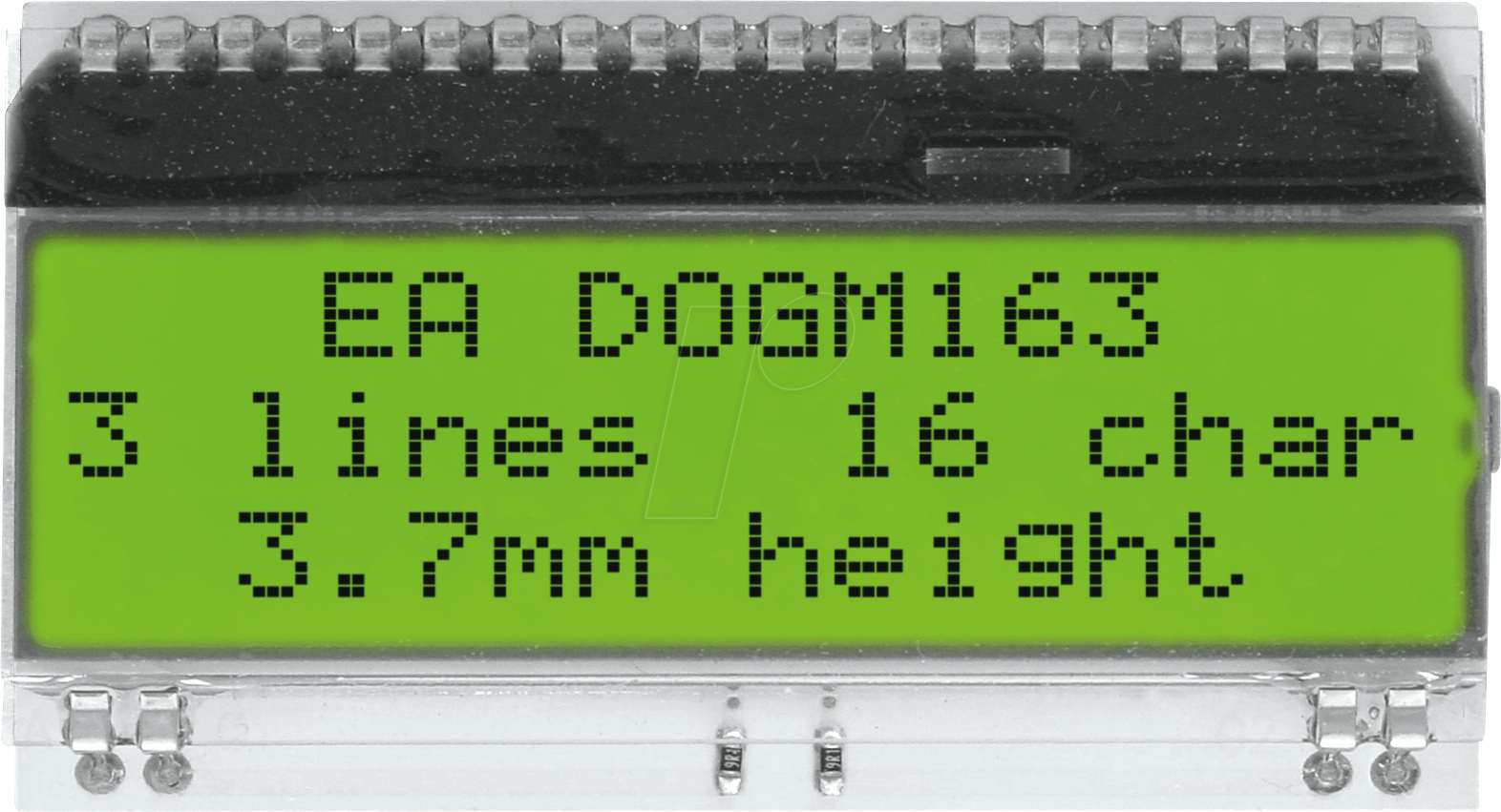 EA DOGM163L-A - LCD-Textmodul, 48,3 x 12 mm, gelb / grün von DISPLAY VISIONS