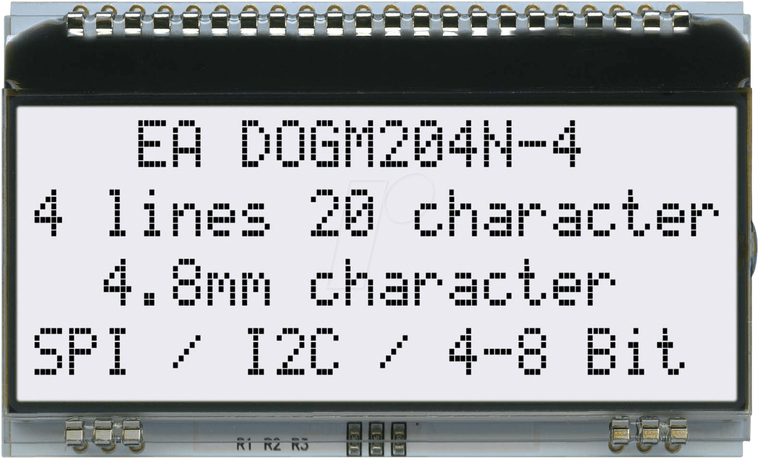 EA DOGM204N-A - LCD-Textmodul, 59 x 21,3 mm, weiß von DISPLAY VISIONS
