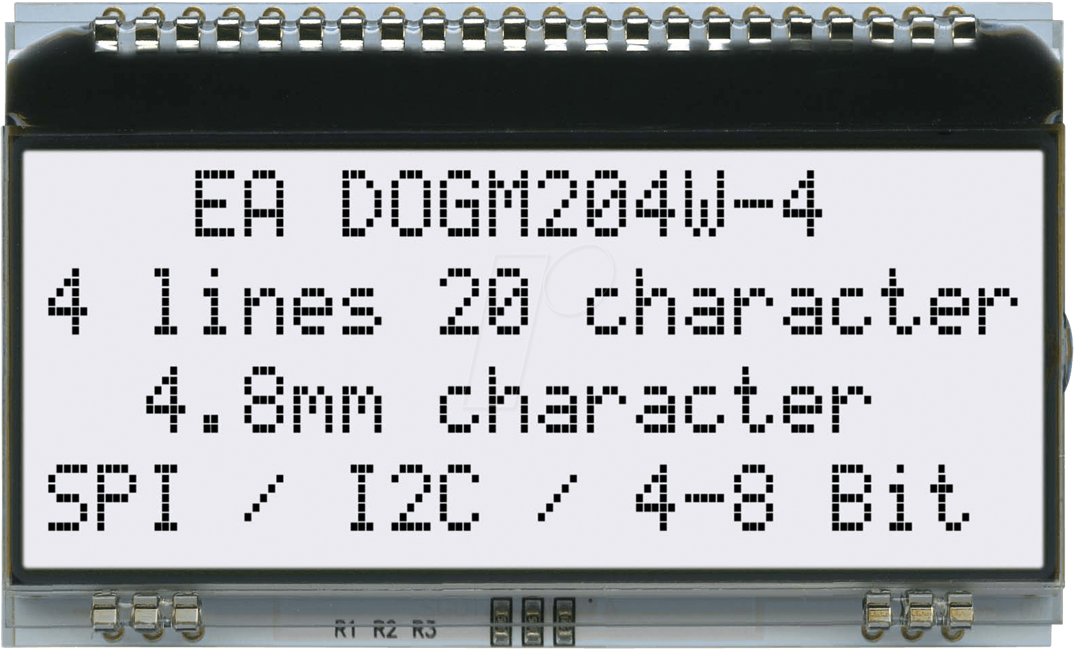 EA DOGM204W-A - LCD-Textmodul, 59 x 21,3 mm, weiß von DISPLAY VISIONS