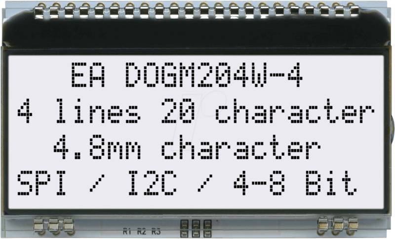 EA DOGM204W-A - LCD-Textmodul, 59 x 21,3 mm, weiß von DISPLAY VISIONS