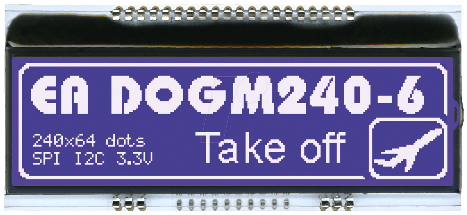 EA DOGM240B-6 - LCD-Grafikmodul, 82,8 x 20,14 mm, blau von DISPLAY VISIONS