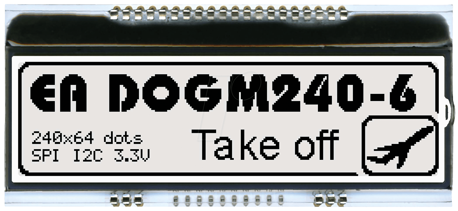 EA DOGM240N-6 - LCD-Grafikmodul, 82,8 x 20,14 mm, weiß von DISPLAY VISIONS