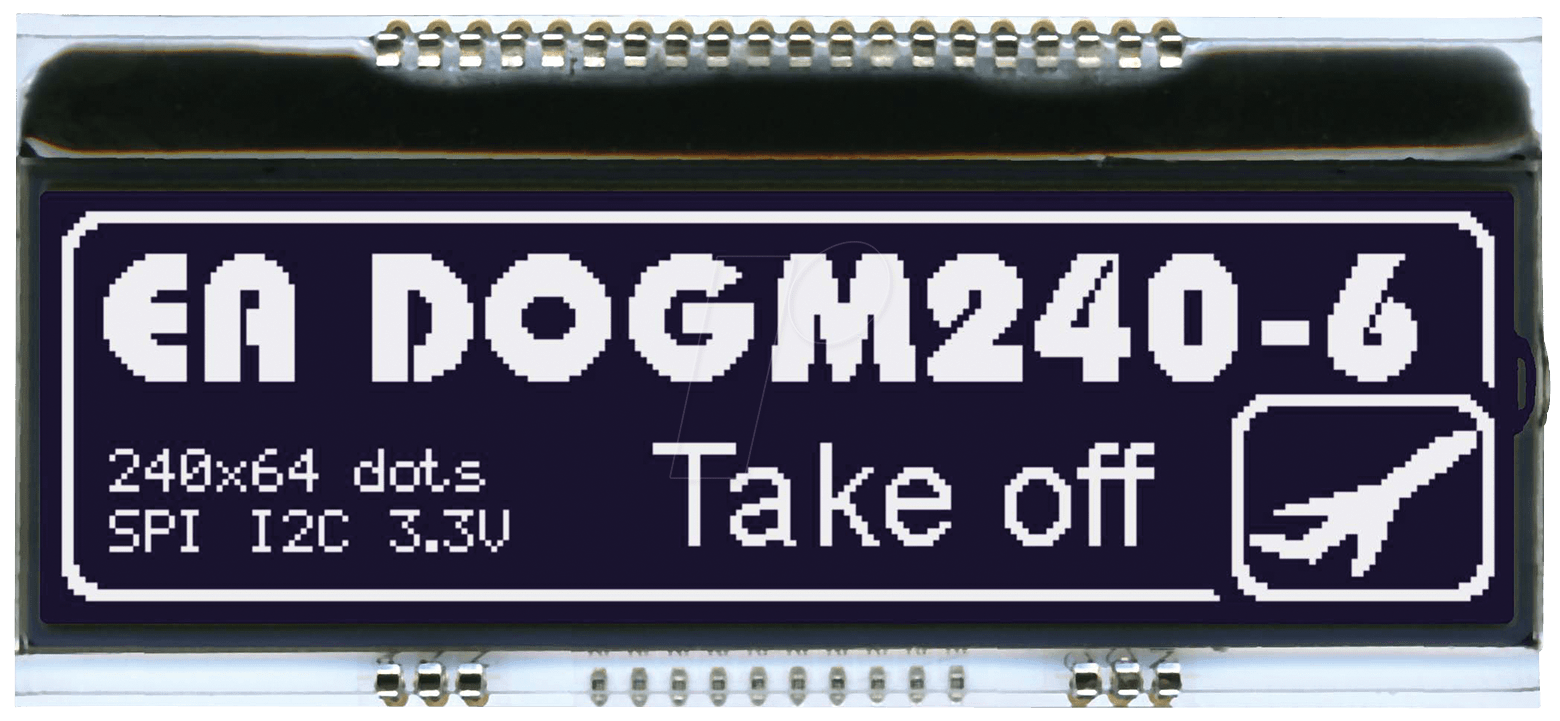 EA DOGM240S-6 - LCD-Grafikmodul, 82,8 x 20,14 mm, schwarz von DISPLAY VISIONS