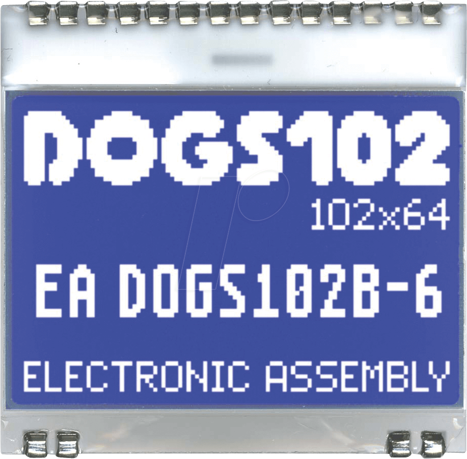 EA DOGS102B-6 - LCD-Grafikmodul mit Display-RAM, 33,6 x 22,4 mm, weiß / blau von DISPLAY VISIONS