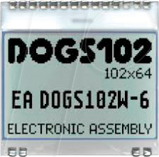 EA DOGS102W-6 - LCD-Grafikmodul mit Display-RAM, 33,6 x 22,4 mm, schwarz / weiß von DISPLAY VISIONS