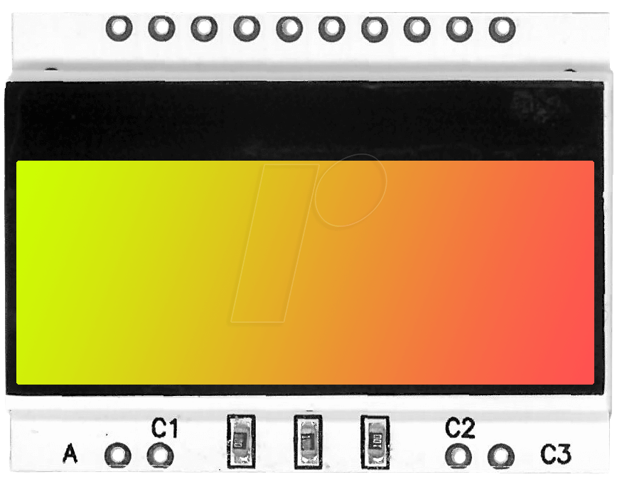 EA LED36X28-GR - LED-Beleuchtung für EA DOGS104x, 33,5 x 12,5 mm, gelbgrün / rot von DISPLAY VISIONS