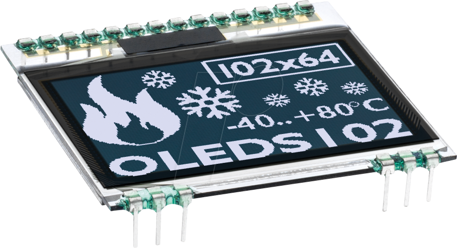 EA OLEDS102-6LWA - Grafik-OLED, 102x64, 1,7 Zoll, weiß von DISPLAY VISIONS