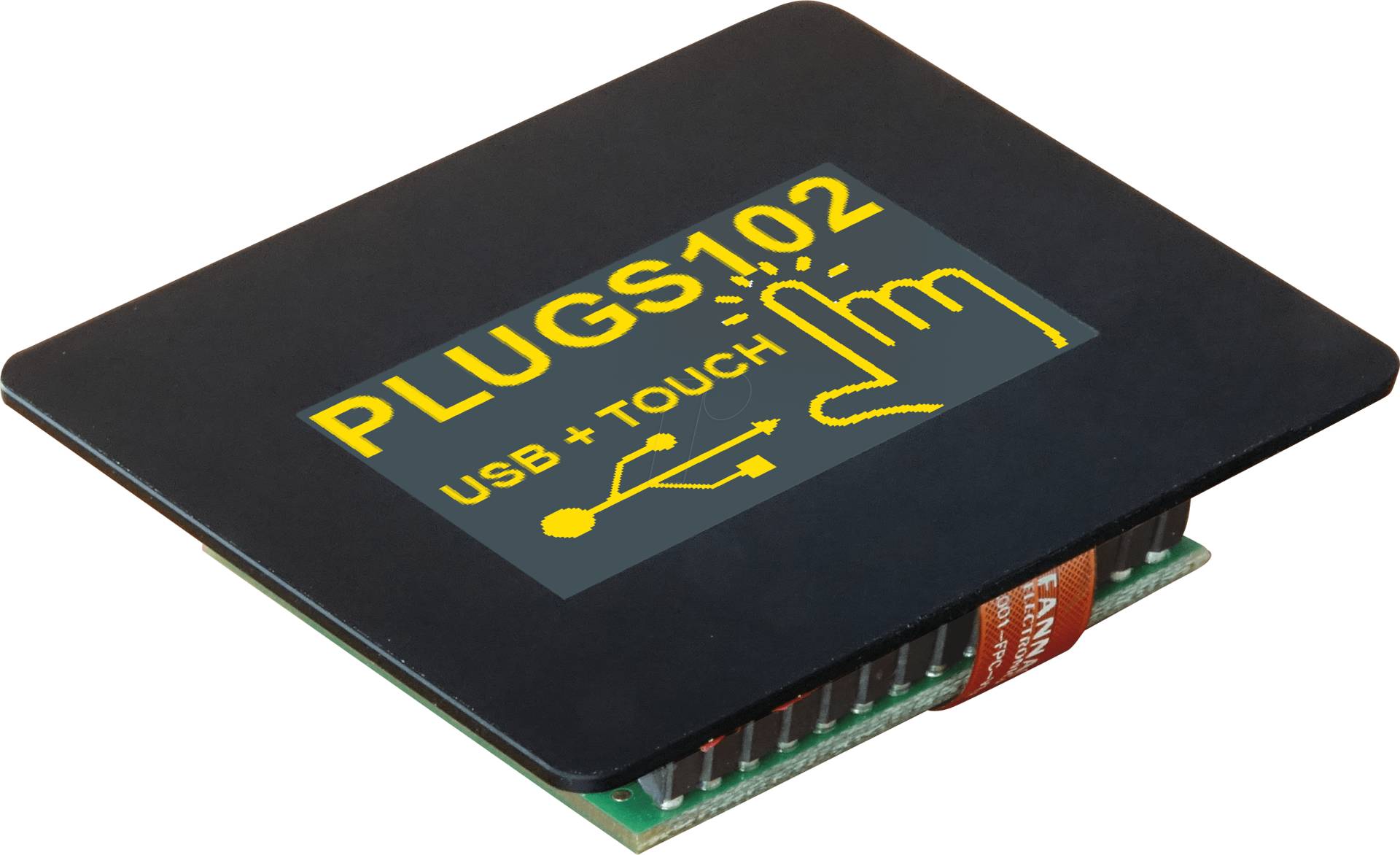 EA PLUGS102-6GTZ - USB Grafik-OLED, 102x64, 1,7 Zoll, gelb, Touch, Klemmen,IDC von DISPLAY VISIONS
