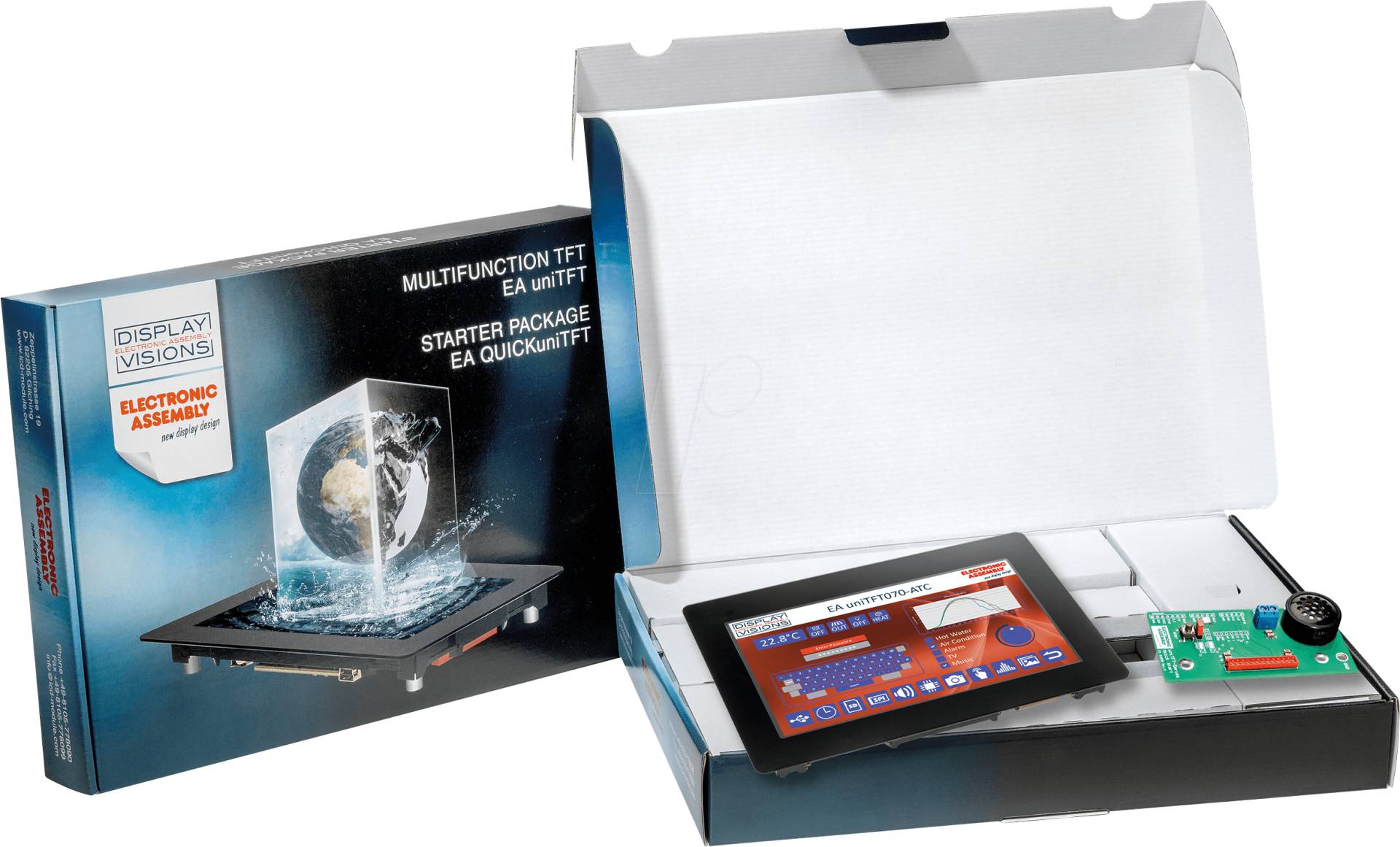 EA QUICKUNITFT07 - Starterkit Multi-TFT-Display 7'', PCAP-Touch EA QUICKUNITFT07 - Starterkit Multi-TFT-Display 7'', PCAP-Touch von DISPLAY VISIONS