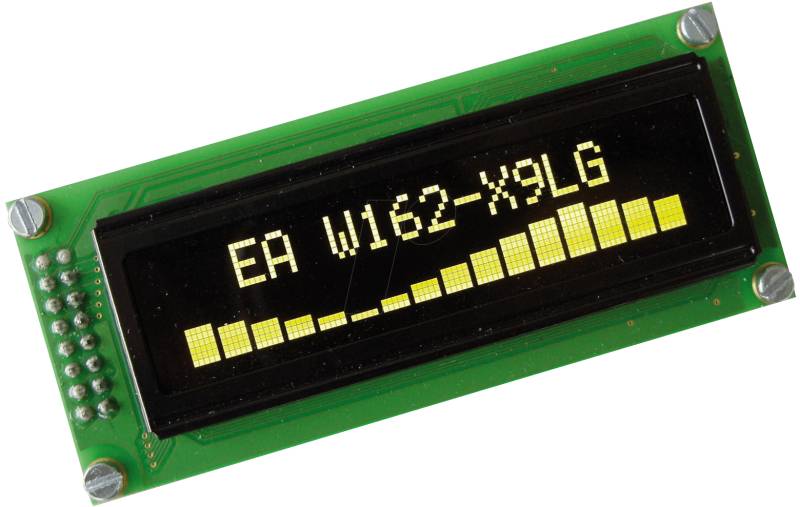 EA W162-X9LG - Display OLED, 2x16, 85x36mm, gelb von DISPLAY VISIONS