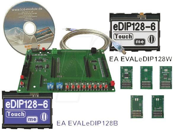 EAKIT EDIP128W - Starterkit mit eDIP128W LCD, touch von DISPLAY VISIONS