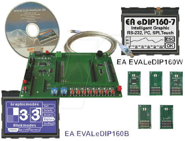 EAKIT EDIP160B - Starterkit mit eDIP160B LCD, touch von DISPLAY VISIONS