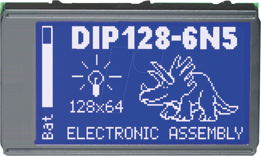 LCD 128BL DIP - LCD DIP-Grafikmodul, 128 x  64 Punkte, blau von DISPLAY VISIONS