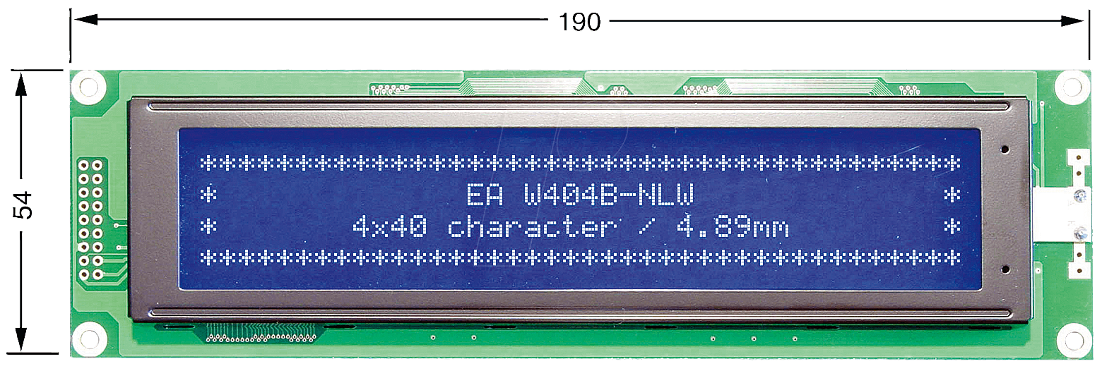 LCD 404B BL - LCD-Modul, 4x40, H:4,9mm, bl/ws, m.Bel. von DISPLAY VISIONS