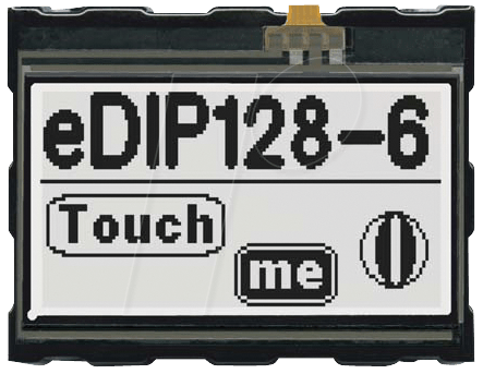 LCD EDIP128W6LWT - LCD-Display, 128 x 64 Pixel, sw-ws positiv, Touch von DISPLAY VISIONS