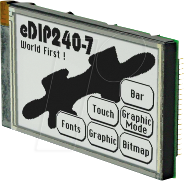 LCD EDIP240J7LWT - LCD-Display, 240x128 Pixel, sw-ws positiv,Touch von DISPLAY VISIONS