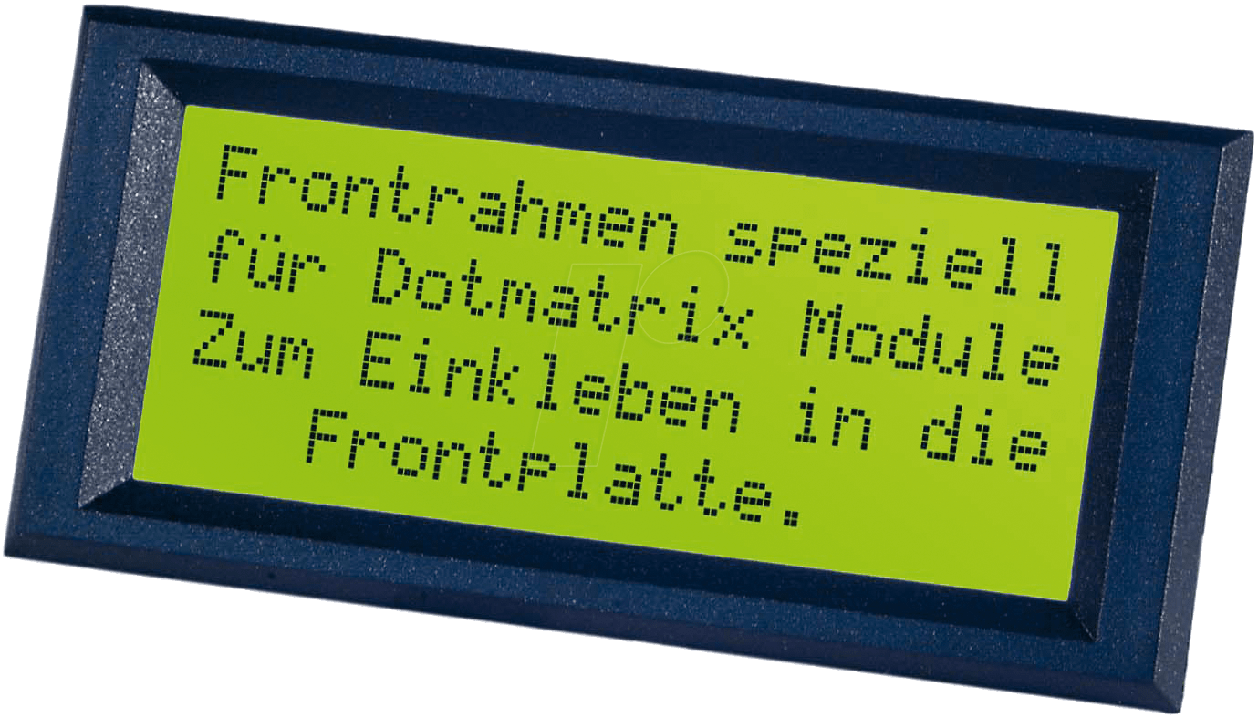 LCD FRONT 1 - LCD-RAHMEN für 1x 16 Zeichen, schwarz von DISPLAY VISIONS