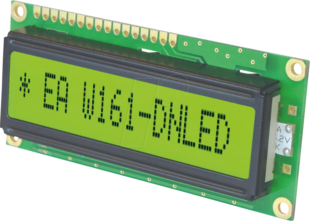 LCD-PM 1X16-7 A - LCD-Modul, 1x16, H:6,6mm, ge/gn, m.Bel. von DISPLAY VISIONS