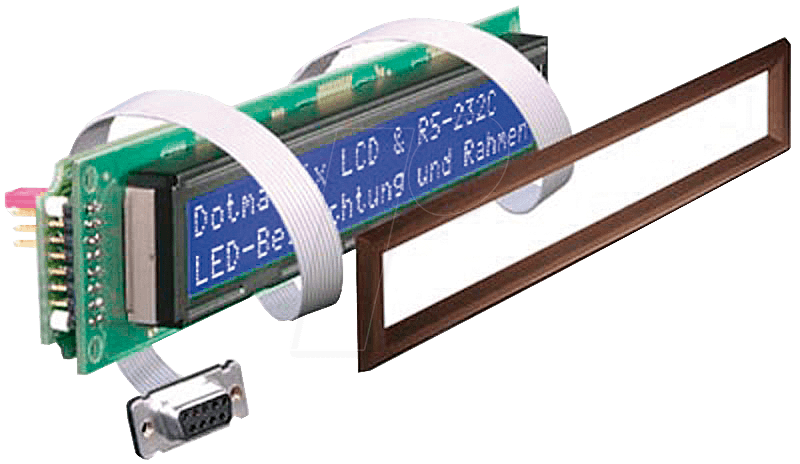 LCD SER162-92 - LCD-Modul, 2x16, H:6,7mm, ge/gn, m.Bel., seriell von DISPLAY VISIONS