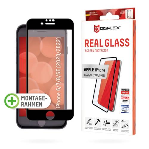 DISPLEX Real Glass 3D Displayschutzglas iPhone 6, iPhone 7, iPhone 8, iPhone SE 2020, iPhone SE 2022 von DISPLEX