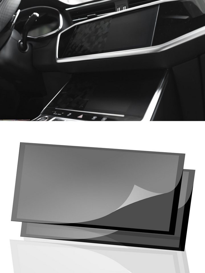 DISSKIN Displayschutzfolie DISSKIN Displayschutzfolie für Audi e-tron SUV (2 Teile) MATT für Audi Q8 / SQ8 / RSQ8 Display, 1 Stück, Anti-Fingerabdruck von DISSKIN