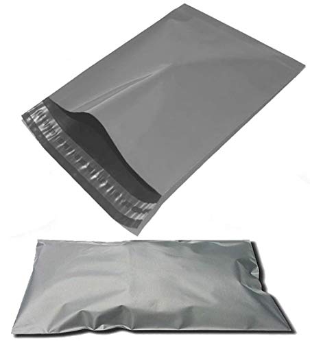 Stabile Versandtaschen, Polymailing, Kunststoff, qualitativ hochwertig, selbstklebender Verschluss, 22,86 x 30,48 cm, Grau, 5 Stück von DIVCHI