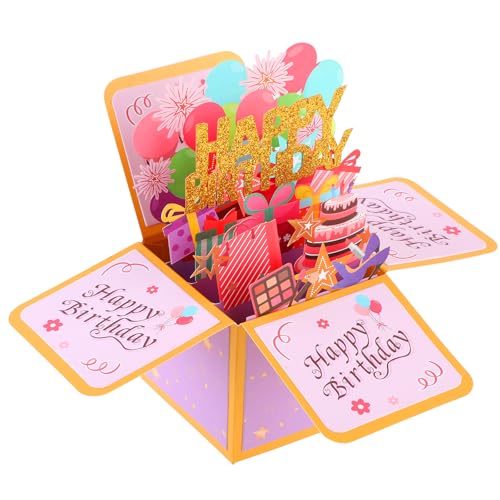 1 Stück Niedlich 3d Pop Up Karte Geburtstag Mädchen Einzigartige Geschenkbox Geburtstagskarte Pop Up Frauen Rosa Birthday Cards Mit Leerer Karte Und Umschlag Für Tochter Mutter Freundin von DIVINA VITAE