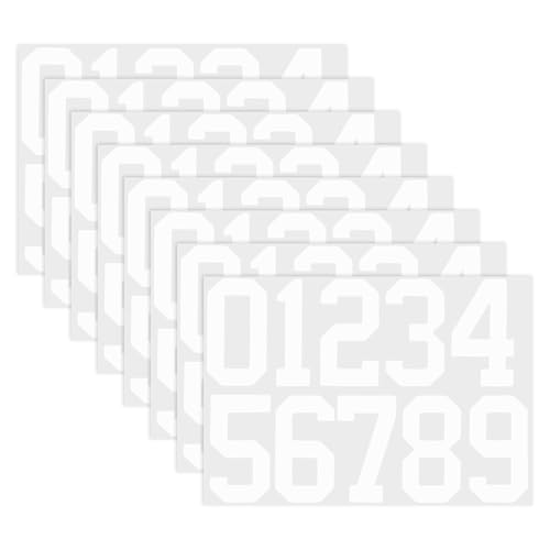 8 Blatt Briefkasten Zahlen Aufkleber 7,6 cm Selbstklebende Wasserdicht Hausnummer Aufkleber 1–9 Reflektierende Vinyl Nummernaufkleber für Haus Tür Adressnummer Number Stickers (Weiß) von DIVINA VITAE