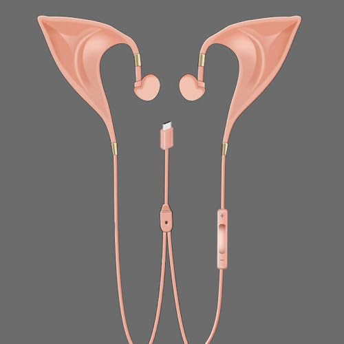 DIWUCXCA Bluetooth-Ohrhörer für Cosplay Brown-Hautton-Elf-Ohr-Design mit verkabelten Verbindung von 3,5 mm Typ und Mikrofon(Type-c Skin Color) von DIWUCXCA