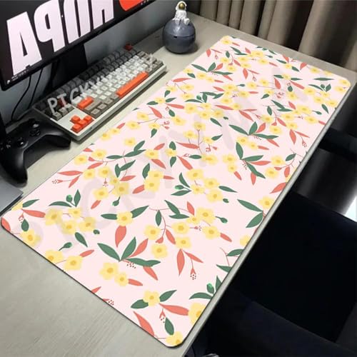 DIWUCXCA Große Naturkautschuk -Maus -Pad -wasserdichte Blumenverriegelung Desk Matte 40x90 cm Gamer Mousepad und Tastaturmatte(WA00407(15)) von DIWUCXCA