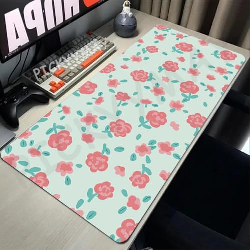 DIWUCXCA Große Naturkautschuk -Maus -Pad -wasserdichte Blumenverriegelung Desk Matte 40x90 cm Gamer Mousepad und Tastaturmatte(WA00407(3)) von DIWUCXCA