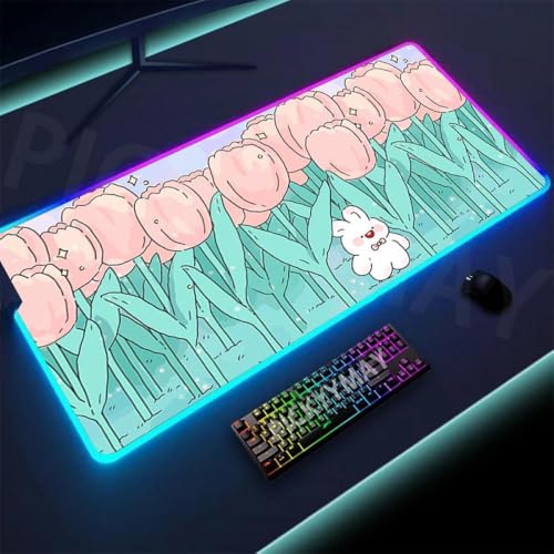 DIWUCXCA Großer RGB Maus -Pad 40x90cm Backbeleuchtung Mausmatten Gummi -Schreibtisch Teppich für Spieler(SS CD (1)) von DIWUCXCA