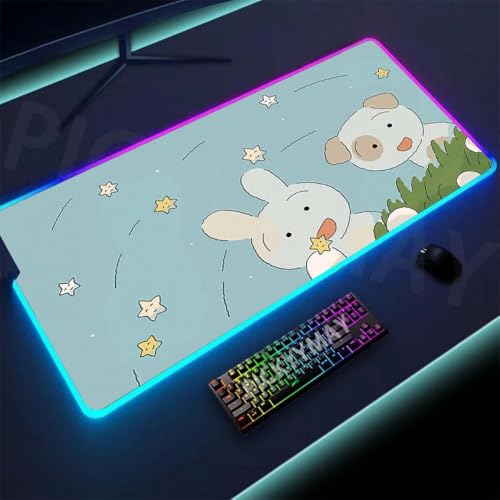 DIWUCXCA Großer RGB Maus -Pad 40x90cm Backbeleuchtung Mausmatten Gummi -Schreibtisch Teppich für Spieler(SS CD (10)) von DIWUCXCA