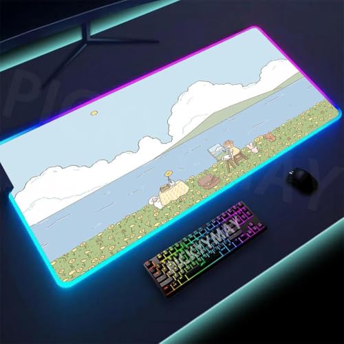 DIWUCXCA Großer RGB Maus -Pad 40x90cm Backbeleuchtung Mausmatten Gummi -Schreibtisch Teppich für Spieler(SS CD (17)) von DIWUCXCA