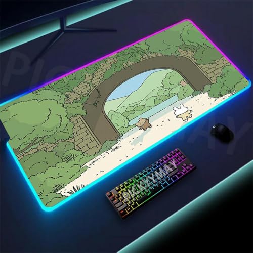 DIWUCXCA Großer RGB Maus -Pad 40x90cm Backbeleuchtung Mausmatten Gummi -Schreibtisch Teppich für Spieler(SS CD (21)) von DIWUCXCA